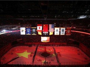 The general view of Wukesong Arena before the pre-season game between the Los Angeles Kings and the Vancouver Canucks at Wukesong Arena on September 23, 2017 in Beijing, China.