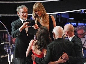 Steven Spielberg (L) and wife Kate Capshaw during the 90th Annual Academy Awards on March 4, 2018 in Hollywood, California.