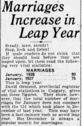 Calgary Herald; Jan. 31, 1928.