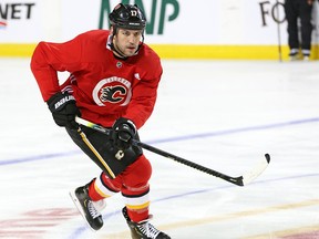 Calgary Flames forward Milan Lucic was photographed during team practice in Calgary on Monday, February 3, 2020.