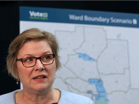 City of Calgary returning officer Laura Kennedy speaks about the ward boundary changes at City Hall on Monday, February 24, 2020.  Gavin Young/Postmedia