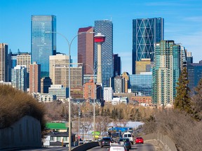 The downtown Calgary skyline was photographed on provincial budget day, Thursday, February 27, 2020.  Gavin Young/Postmedia