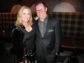 Calgary International Film Festival executive director Steve Schroeder and Enbridge's Lynn Moen had a great time at the fifth annual fundraiser and Oscars viewing party Feb. 9 at The Grand.