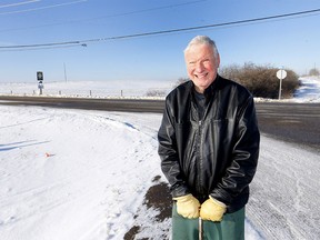 Rocky View resident, Mike Edwards is not pleased a proposed gravel mine that backs onto his home is being considered starting at Burma Rd. and Rocky Ridge Rd. N.W. on Wednesday, February 12, 2020. Darren Makowichuk/Postmedia