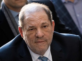 Harvey Weinstein arrives at the Manhattan Criminal Court, in New York City, on Feb. 24, 2020. The disgraced Hollywood movie producer was found guilty on Monday of rape and sexual assault in a verdict hailed as a historic landmark by the #MeToo movement.