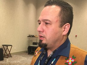 Chief Isaac Laboucan-Avirom of the Woodland Cree First Nation during the the Indigenous Participation in Major Projects at the Westin Calgary Airport. Chris Varcoe / Postmedia
