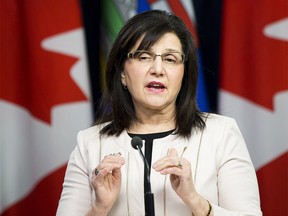 Education Minister Adriana LaGrange provides an update on a new funding model for the education system on Tuesday, Feb. 18, 2020, in Edmonton.  (Greg Southam-Postmedia)