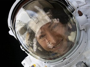 This NASA photo released on February 4, 20202 shows NASA astronaut Christina Koch during a spacewalk on January 15, 2020 (Photo by HANDOUT/NASA/AFP via Getty Images)