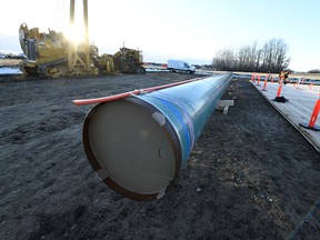 Trans Mountain pipeline construction underway in Acheson, west of Edmonton, on Dec. 3, 2019.