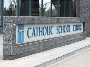 Exterior view of the Catholic School Board offices in downtown Calgary.