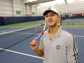 Canadian tennis player Brayden Schnur after his practice during the 2020 Calgary National Bank Challenger at the OSTEN & VICTOR Alberta Tennis Centre in Calgary on Wednesday, February 26, 2020. Darren Makowichuk/Postmedia