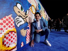 FILE PHOTO: Cast member Ben Schwartz poses at the premiere of "Sonic the Hedgehog" in Los Angeles, California, U.S., February 12, 2020. REUTERS/Mario Anzuoni/File Photo ORG XMIT: FW1
