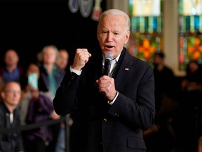 Democratic presidential candidate and former Vice President Joe Biden speaks at a campaign event in Somersworth, New Hampshire, U.S., February 5, 2020. REUTERS/Rick Wilking ORG XMIT: RTW101