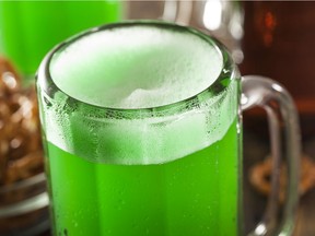 Green Beer in a Mug for St. Patrick's Day Celebration.