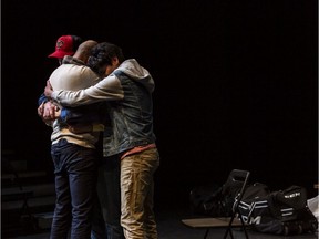 Cast members in Men Express Their Feelings at Downstage Theatre.