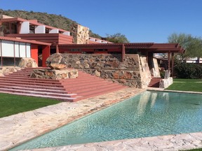 The tiered pools are a welcome respite from the desert heat at Mountain Shadows hotel, just outside Scottsdale. Photo, Michele Jarvie