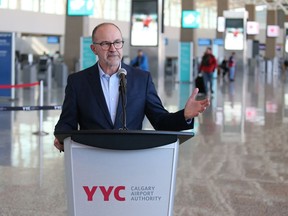 Calgary Airport Authority President and CEO Bob Sartor on Monday, March 16, 2020.