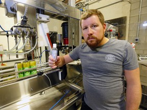 Annex Ale Project Founder, Andrew Bullied is going turn their beer into hand sanitizer as the city is in need of it to fight the COVID-19 in Calgary on Wednesday, March 18, 2020. Darren Makowichuk/Postmedia