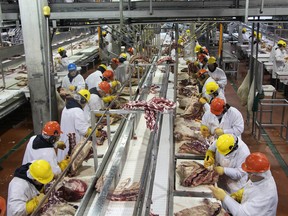 The inside of the JBS Foods packing plant at Brooks. Courtesy, JBS