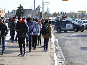 Sir Winston Churchill High School in Calgary had a lockdown after a report of a student with a gun, but it wasn't a real gun. March 9, 2020. Al Charest/Postmedia.