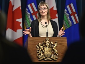 Alberta chief medical officer Dr. Deena Hinshaw gives an update on COVID-19 on Tuesday, March 10, 2020.