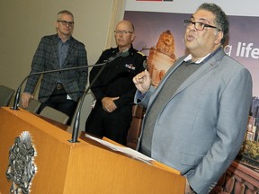 Mayor Naheed Nenshi speaks to reporters following an emergency meeting to update actions on COVID-19 Thursday, March 12, 2020. Brendan Miller/Postmedia