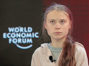 Greta Thunberg, climate activist, at the World Economic Forum in Davos, Switzerland, on Tuesday, Jan. 21, 2020.