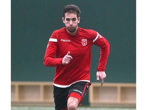 Robert Boskovic trains with the Cavalry FC in Calgary at the Macron Performance Centre Wednesday, March 11, 2020. The 21 year-old, Mississauga native, comes to the CPL  team on a season-long loan from Toronto FC. Jim Wells/Postmedia