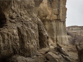 Eroded sandstone at Dinosaur Provincial Park near Patricia, Ab., on Tuesday, March 10, 2020. Mike Drew/Postmedia