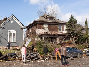 Damage is seen in Nashville, Tennessee on March 3, 2020 following a storm that ripped through the state overnight, killing at least 25 people. Courtesy: Brittney Bremnes