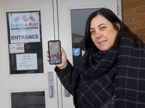 Rosangela De Vincenzo's Preschool Academy has been shut down in the BP Church and has not been able to get through to access Provincial relief in Calgary on Monday, March 30, 2020. Darren Makowichuk/Postmedia