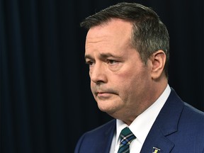 Premier Jason Kenney declares a state of public health emergency during a news conference at the Alberta Legislature in Edmonton, March 17, 2020. Ed Kaiser/Postmedia