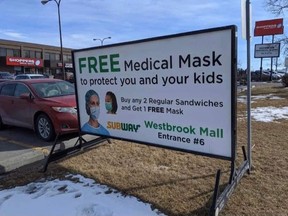 A promotion by a local Subway drew anger from Calgarians with the offer of a free medical mask with the purchase of two sandwiches.