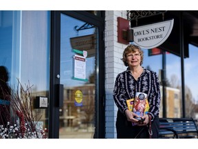 Susan Hare co-owner of Owl's Nest Bookstore poses for a photo on Wednesday, April 8, 2020. Azin Ghaffari/Postmedia