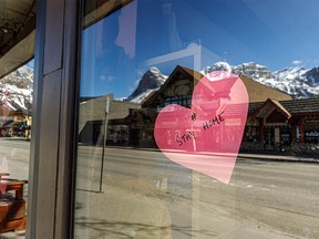Store sign in downtown Canmore, Ab., on Sunday April 19, 2020. Mike Drew/Postmedia