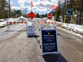 Access closed at the Upper Hot Springs in Banff, Ab., on Sunday April 19, 2020. Mike Drew/Postmedia