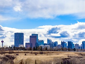 Pictured is Calgary downtown skyline on Monday, April 27, 2020.