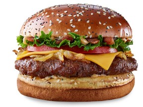 McDonald's premium hamburgerthe Mighty Angus(TM).