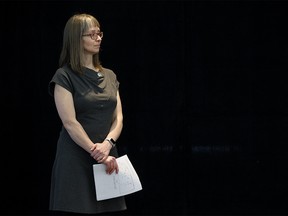 Alberta's chief medical officer of health Dr. Deena Hinshaw provides a daily update on COVID-19 during a press conference, in Edmonton Monday April 6, 2020. Photo by David Bloom