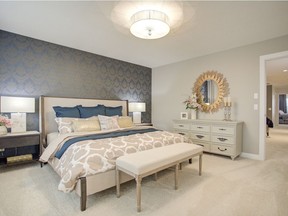 A master bedroom in the Aria II show home by Broadview Homes in Redstone.