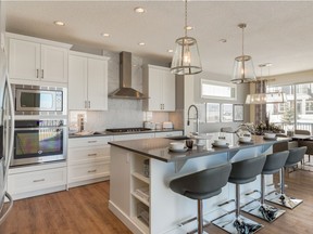 The kitchen in the Carlton show home by Sterling Homes in Crestmont West.