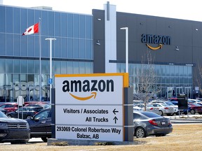 The Amazon distrubution centre in Balzac on Monday, April 13, 2020. Darren Makowichuk/Postmedia