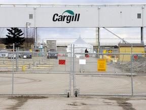 A near deserted Cargill Meats plant near High River due to COVID-19 on Thursday, April 23, 2020.