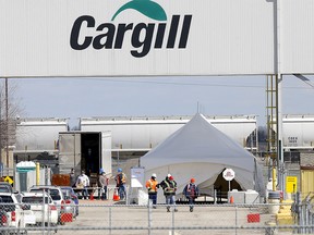 The Cargill meat-processing plan has shut down due to COVID-19 cases, near High River on Tuesday, April 21, 2020.