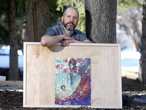 Jasen Robillard of StumpCraft Puzzles as the puzzle business is booming in Calgary on Thursday, April 16, 2020. Darren Makowichuk/Postmedia