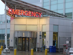 The Rockyview General Hospital's emergency entrance as Calgary endures the COVID-19 pandemic.  Tuesday, April 7, 2020. Brendan Miller/Postmedia