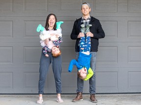 “Thank you from the absolute bottom of my heart for giving us something that we can look at every day in this absolute madness and can absolutely guarantee will never stop making me smile": Danielle Lyons and family in Calgary.
