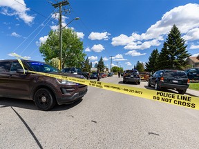 Police are investigating the scene of a shooting on Doverdale Crescent S.E. on Wednesday, May 27, 2020.