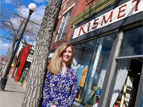 Kismet clothing store owner Annabel Tully was photographed outside her Kensington business on Friday, March 29, 2019. Kensington area is just one of the Calgary areas hard hit by business closures. Council votes on possible changes to business taxes on Monday.