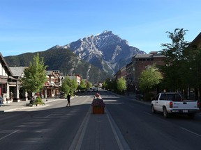 Banff Avenue and Cascade Mountain was photographed on Wednesday, June 12, 2019.